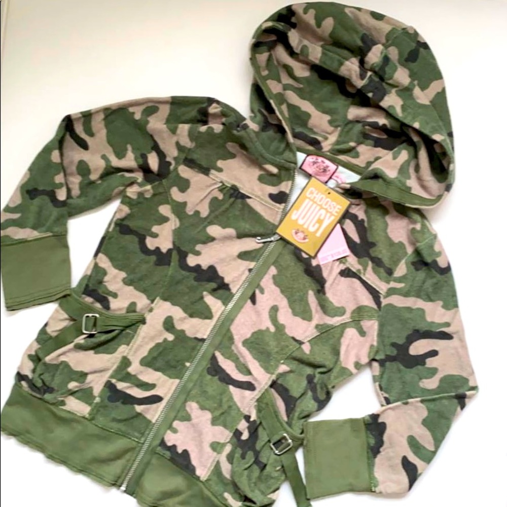 Juicy Couture Vintage Camouflage Hoodie with Zip Front NWT’s